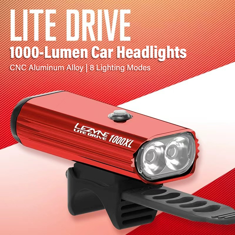 Rechargeable Bicycle Headlight 1000 Lumen - LEZYNE 1000ルーメン自転車ライト - アルミ合金製USB充電式LEDフロントヘッドライト（ロードサイクリング用）