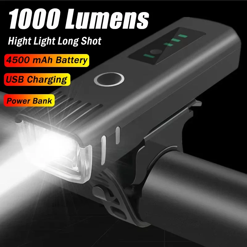 Rechargeable Bicycle Headlight 1000 Lumen - 1000ルーメン自転車フロントライト明るいバイクLED懐中電灯自転車ランタンUSB充電式MTBバイクリアランプアウトサイクリング用