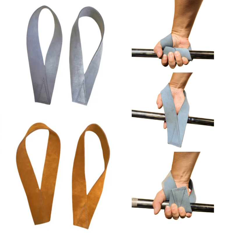 Wrist Wraps Weightlifting Support - V字型ウェイトリフティングストラップ、2層牛革、ウェイトリフティングストラップ、ジムデッドリフト、パワーリフティング用リストストラップ、1ペア