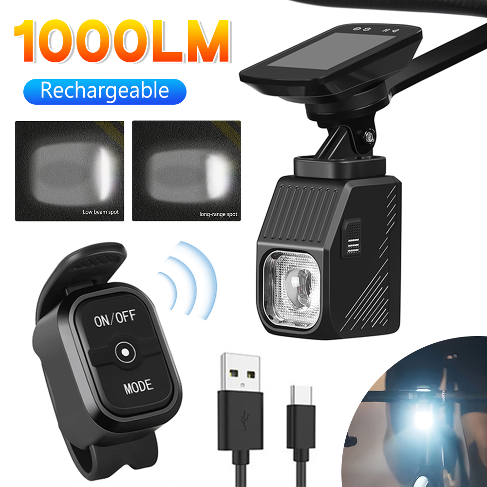 Rechargeable Bicycle Headlight 1000 Lumen - 1000 ルーメン高輝度道路自転車ヘッドライトリモコン付き防水充電式 MTB 懐中電灯自転車アクセサリー