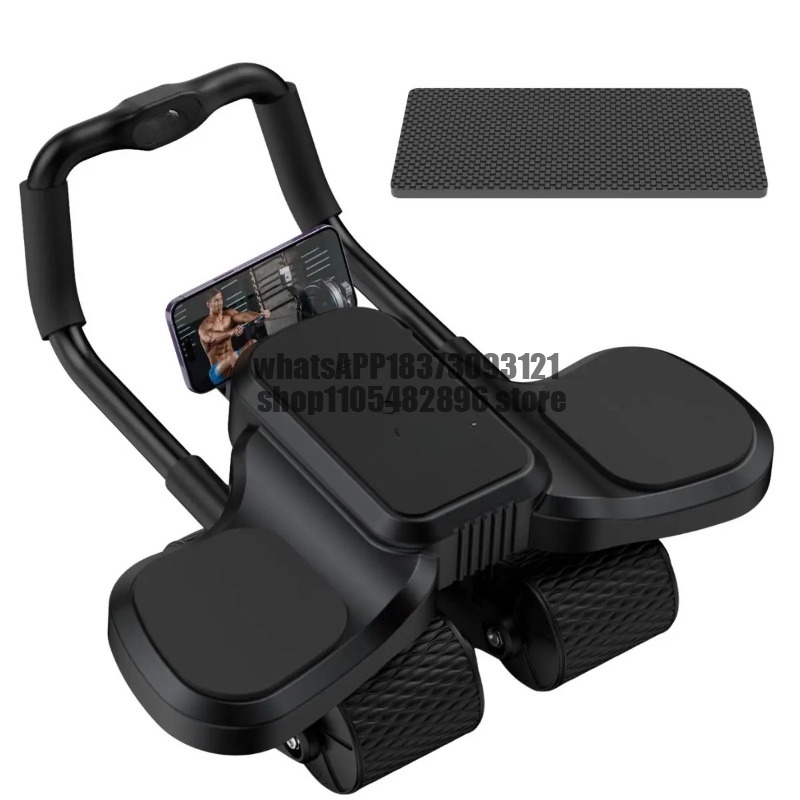 Ab Roller Wheel With Elbow Support - 2 in 1アブホイールローラー（肘サポート＆膝マット付き）-自動リバウンド機能搭載、4輪コアワークアウト、ホームジム腹筋トレーニング