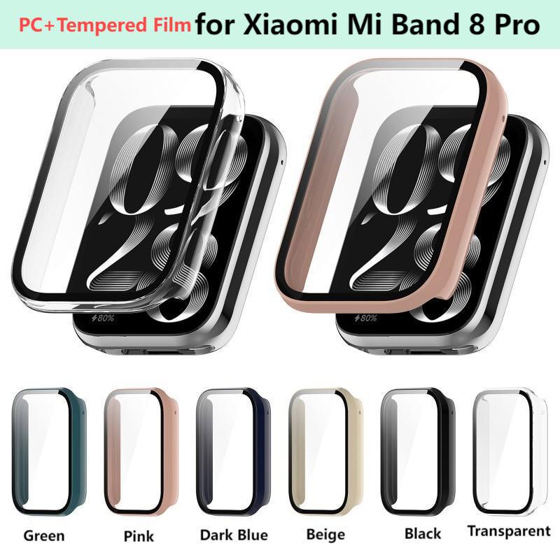 Resistance Bands Set With Handles - Xiaomi Mi Band 8 Proスマートウォッチ用PC+強化ガラスケース、ストラップバンパーカバー、スクリーンプロテクター