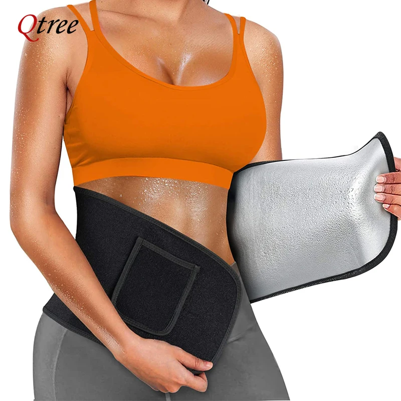 Sweat Waist Trainer Belt Neoprene - Qtree-女性用ウエストシニチャー、ボディシェイパーラップ、おなかトレーナーベルト、サウナスウェットスリミング、ポケット付きワークガードル、脂肪バーナーコルセット