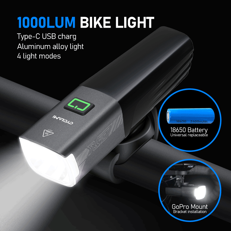 Rechargeable Bicycle Headlight 1000 Lumen - CYCLAMI X7 Reality 1000ルーメン バイクライト カットオフラインビーム