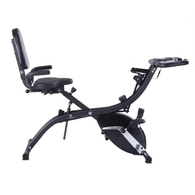 Exercise Bike Magnetic Resistance - 家庭用フィットネス折りたたみ式エクササイズバイク LCDディスプレイ バッテリー駆動 調整可能な抵抗 磁気浮上 スチール製