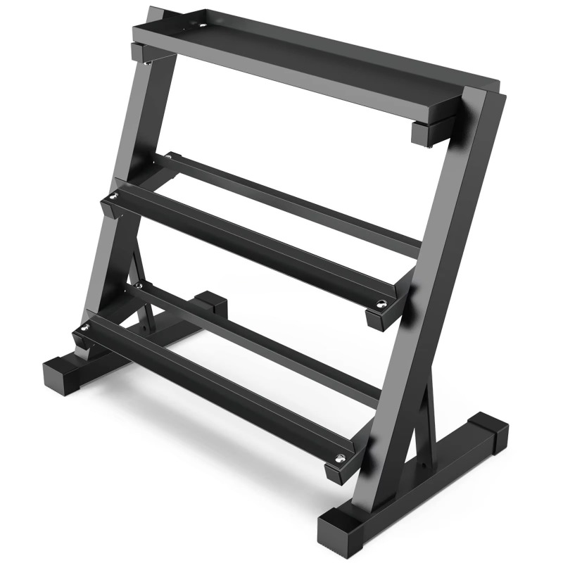 Fitness Equipment - 3段ダンベル収納ラック 8ペア 10ペア 12ペア収納可能 ジムフィットネス機器 高耐久スチール製