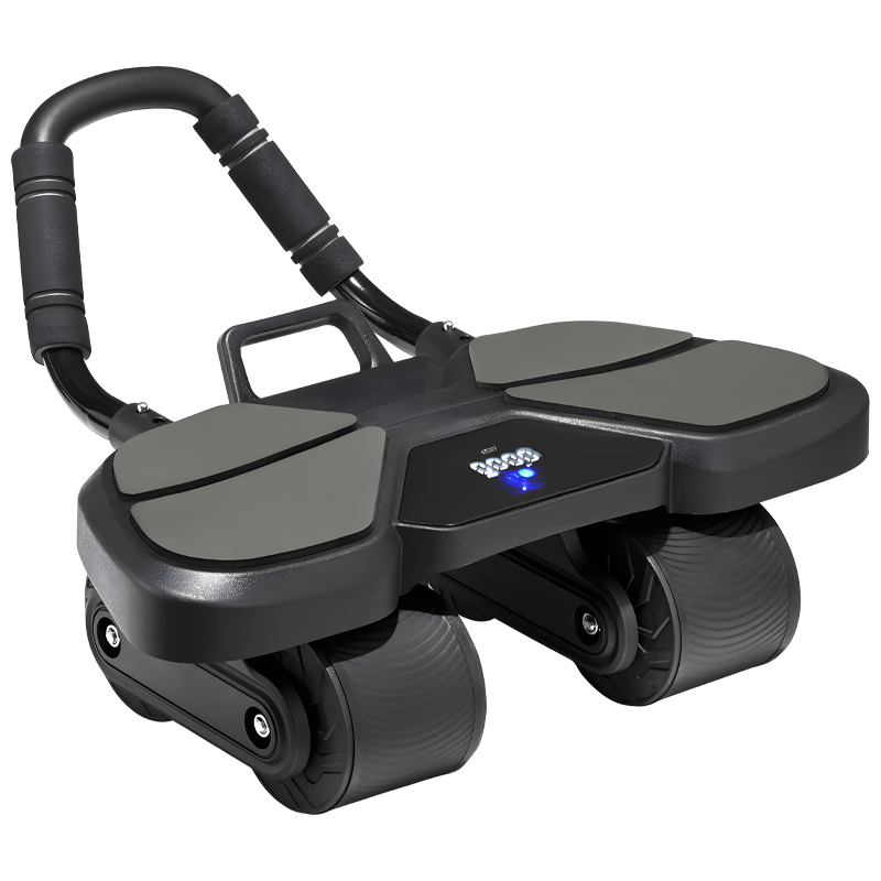 Ab Roller Wheel With Elbow Support - 肘サポート付きブラックアブホイールローラー 筋力トレーナー フィットネス 腹筋トレーニング