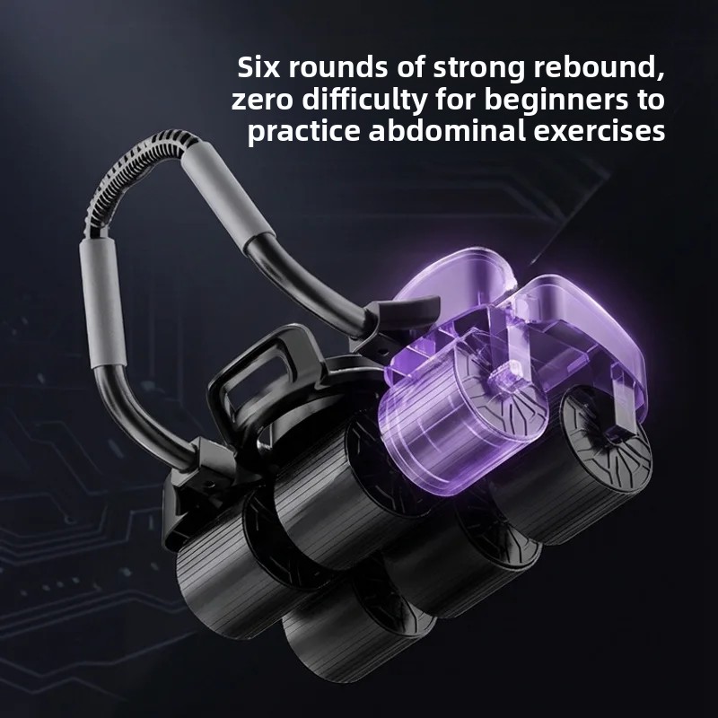 Ab Roller Wheel With Elbow Support - ポータブル6輪デジタルインテリジェントアブローラー肘サポート自動リバウンド腹筋コア強化トレーニングフィットネス機器