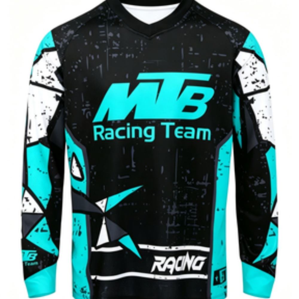 Cycling - チームロングスリーブスポーツトップ 通気性速乾素材 プロ仕様サイクリングデザイン マウンテンバイク＆カジュアルウェア用