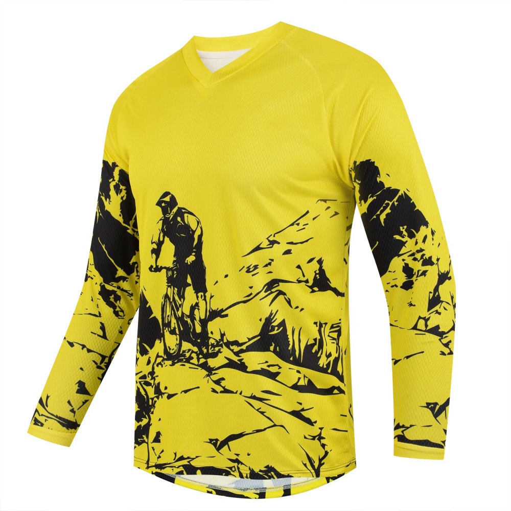 メンズアウトドアマウンテンバイクプリント長袖スポーツTシャツ - Cycling のレビューと価格