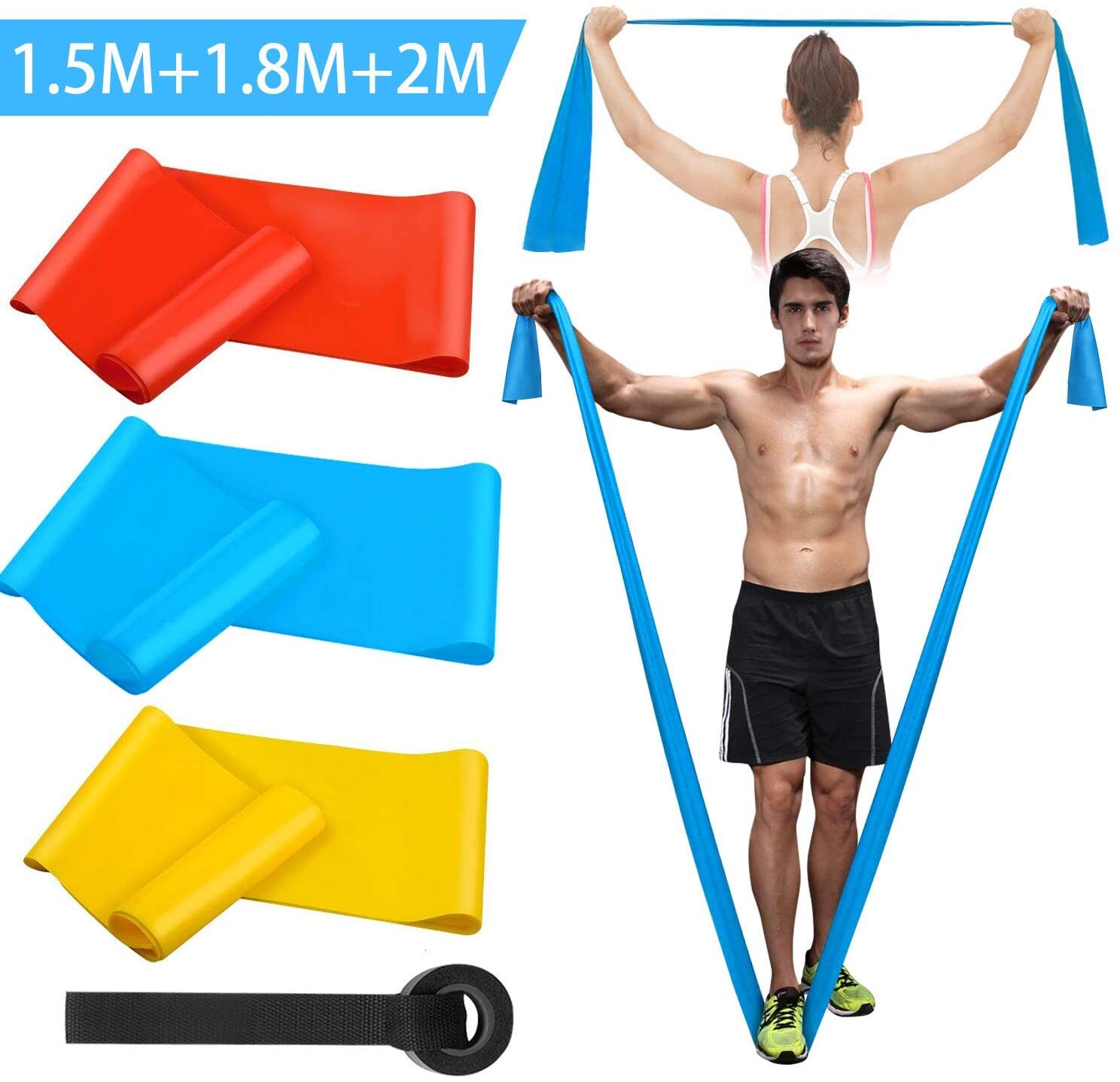 弾性フィットネスバンド 3 個レジスタンスバンド弾性フィット - Pilates Bar Kit With Resistance Bands のレビューと価格