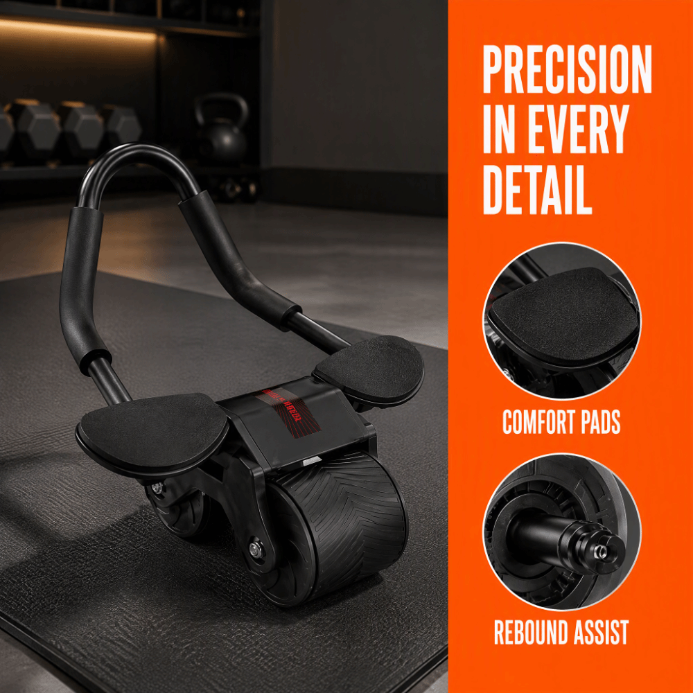 スチール製ABS自動リバウンド腹筋ローラーホイール、膝マット - Ab Roller Wheel With Elbow Support のレビューと価格