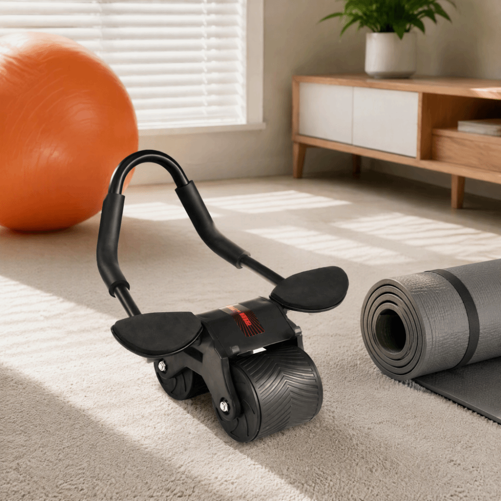 スチール製ABS自動リバウンド腹筋ローラーホイール、膝マット - Ab Roller Wheel With Elbow Support のレビューと価格