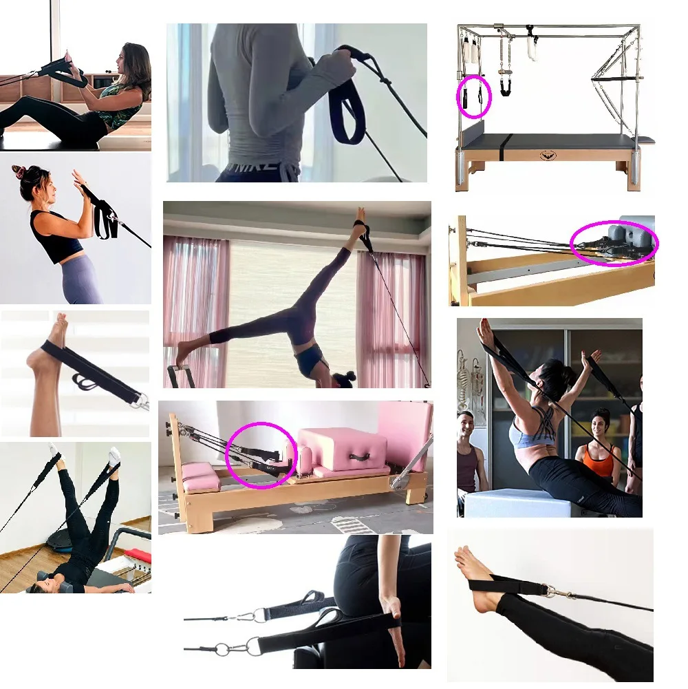 ダブルリング弾性ヨガピラティスベッドエクササイズアクセサリー - Pilates Bar Kit With Resistance Bands のレビューと価格