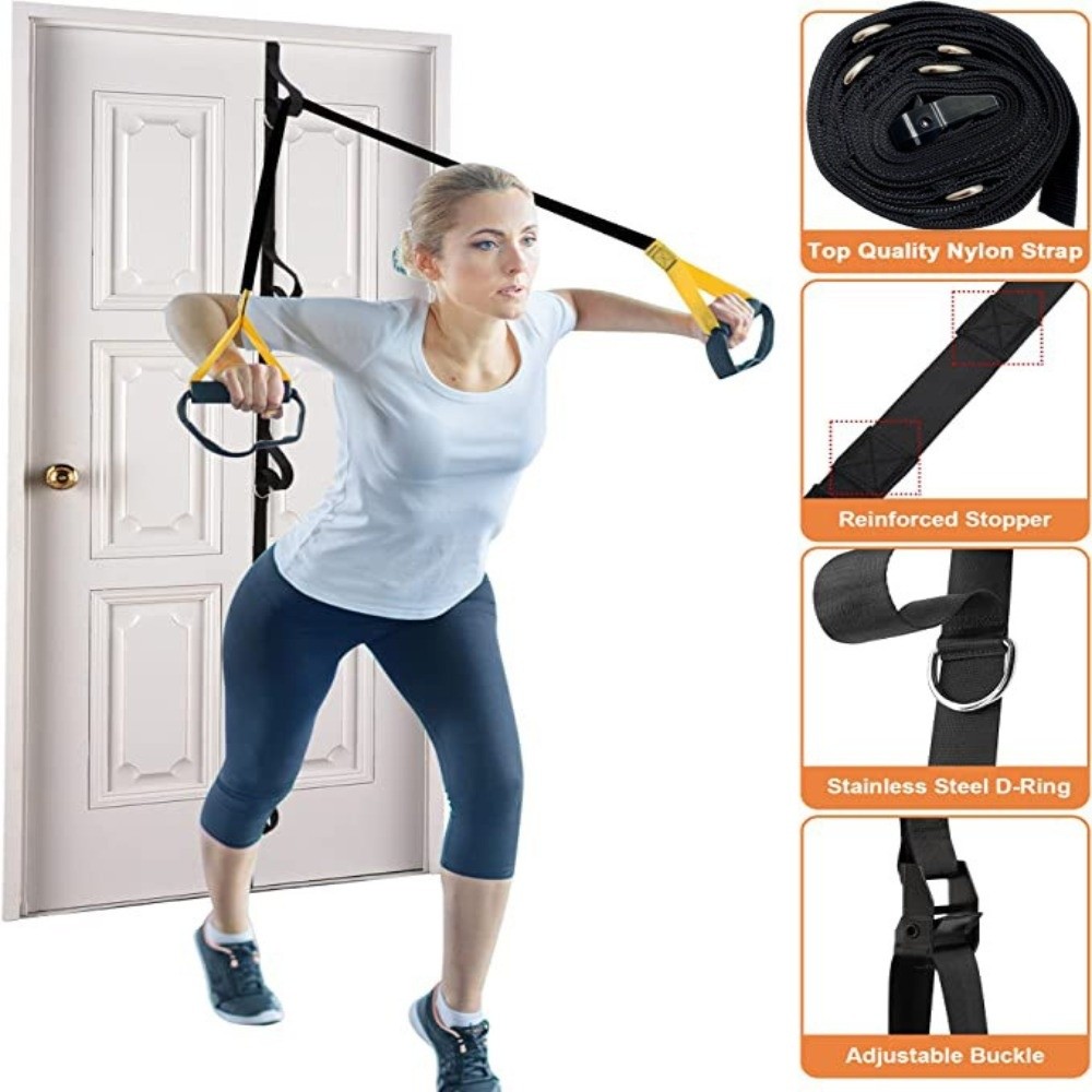 ホームフィットネス ドアアンカーストラップ 穴あけ不要 エク - Resistance Bands Set With Handles のレビューと価格