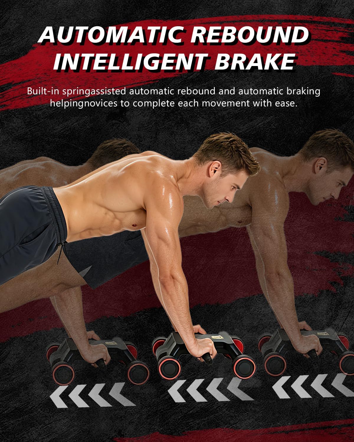 アブローラーホイール、アブローラー、アップグレード版自動リバ - Ab Roller Wheel With Elbow Support のレビューと価格