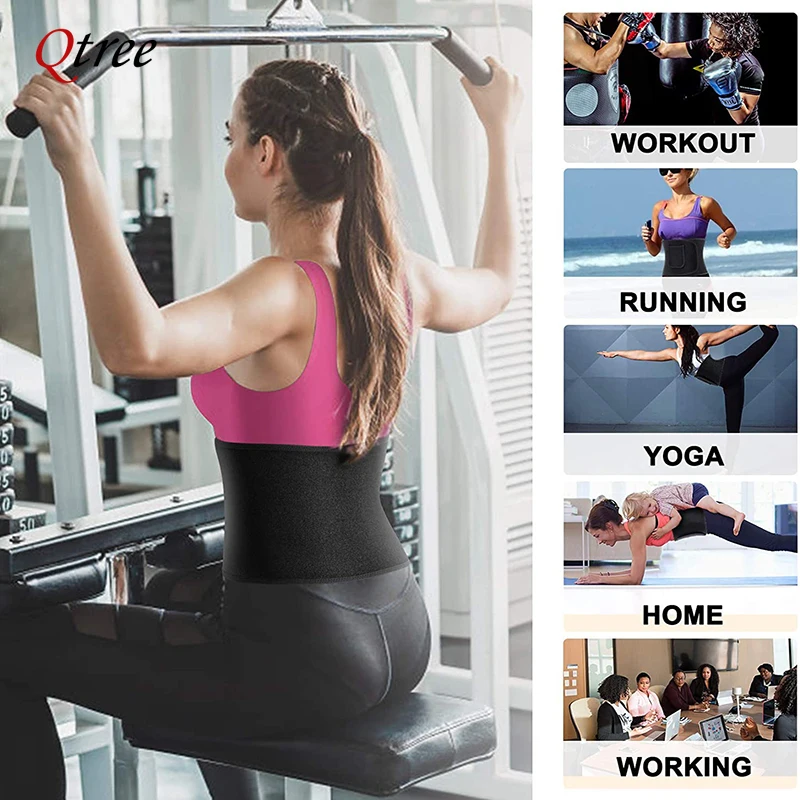 Qtree-女性用ウエストシニチャー、ボディシェイパーラップ - Sweat Waist Trainer Belt Neoprene のレビューと価格