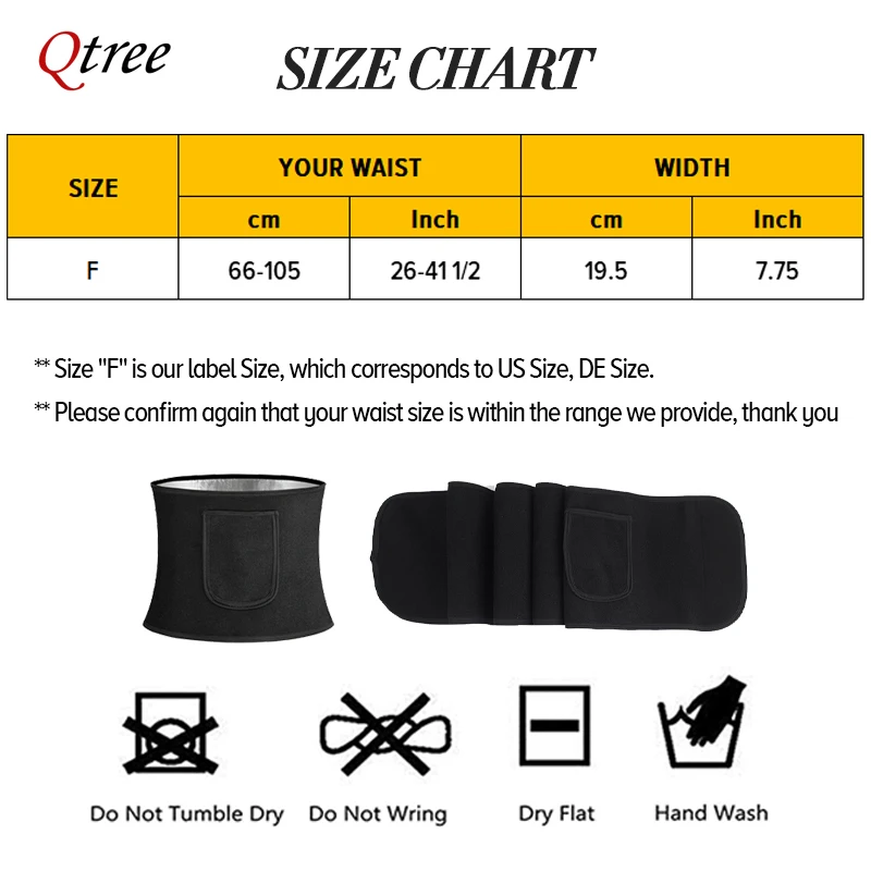 Qtree-女性用ウエストシニチャー、ボディシェイパーラップ - Sweat Waist Trainer Belt Neoprene のレビューと価格