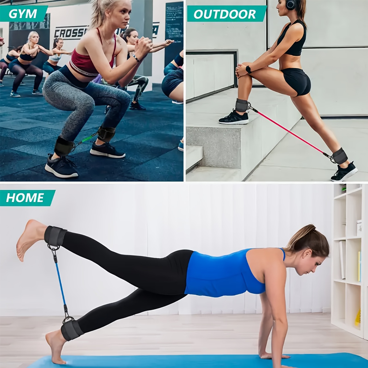 5ピースアンクルレジスタンスバンドセット、調節可能なストラッ - Resistance Bands Set With Handles のレビューと価格