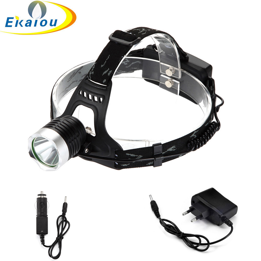 ホットT6 ledヘッドランプ自転車ライト18650懐中電灯 - Rechargeable Bicycle Headlight 1000 Lumen のレビューと価格