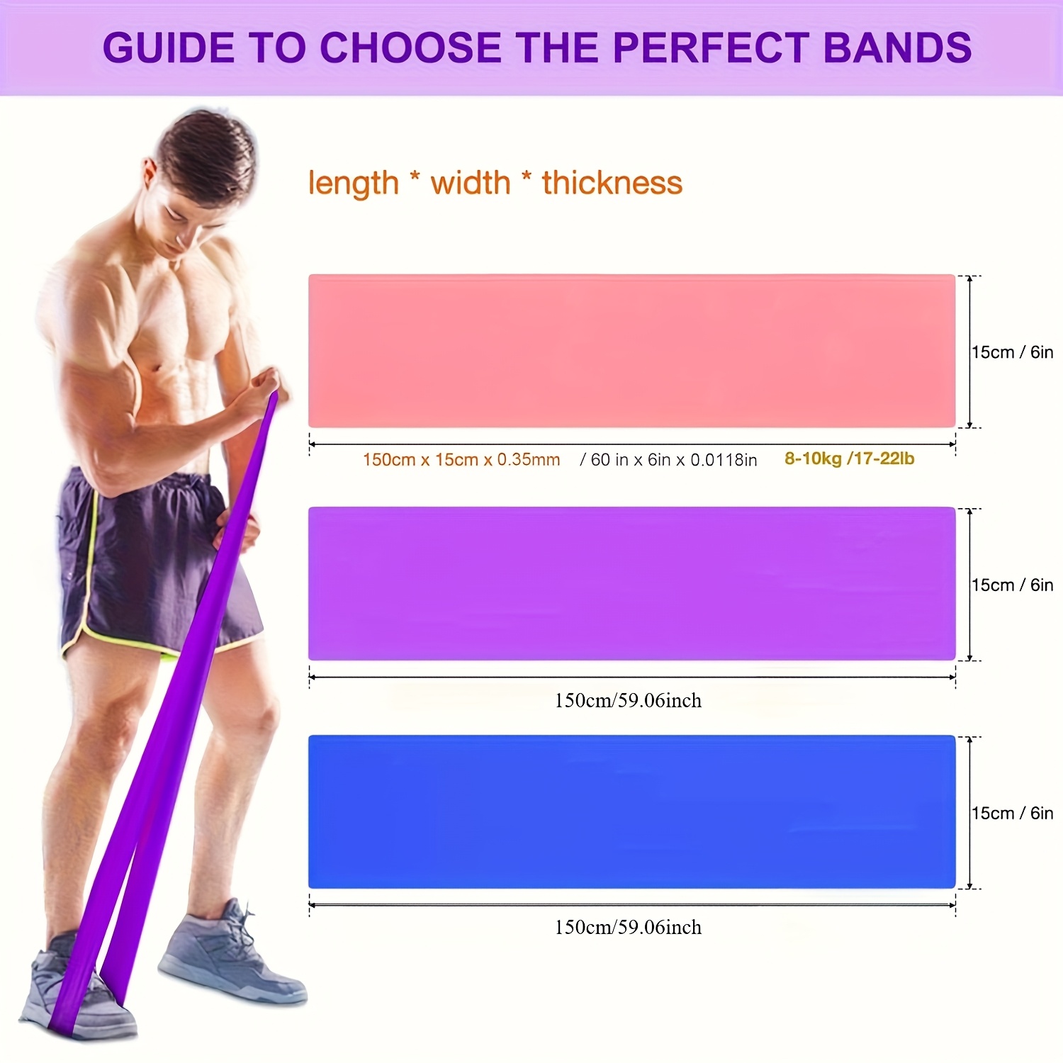男性と女性のためのレジスタンスバンド 1/3 個 - 伸縮性 - Pilates Bar Kit With Resistance Bands のレビューと価格