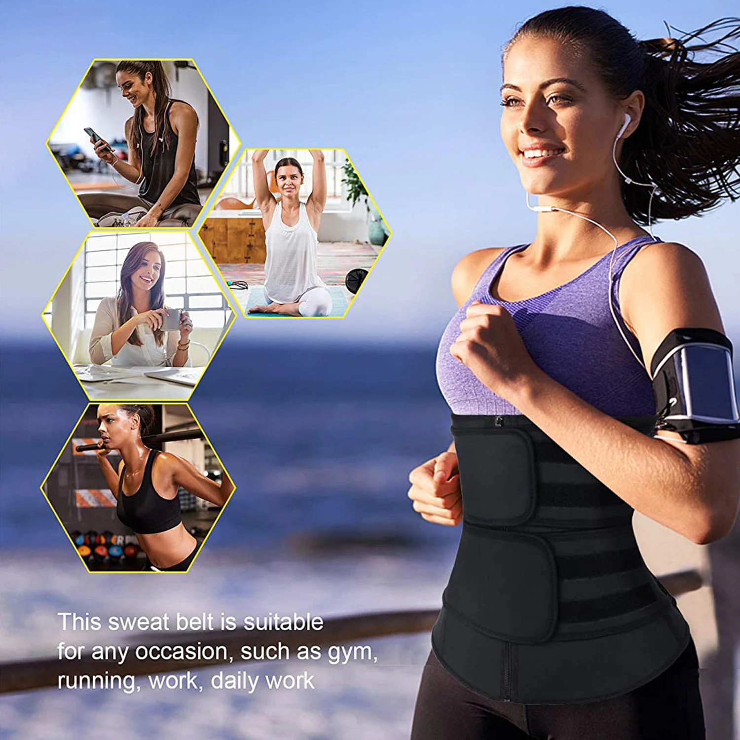 ネオプレン ウエスト トレーナー ワークアウト トリマー ベ - Sweat Waist Trainer Belt Neoprene のレビューと価格