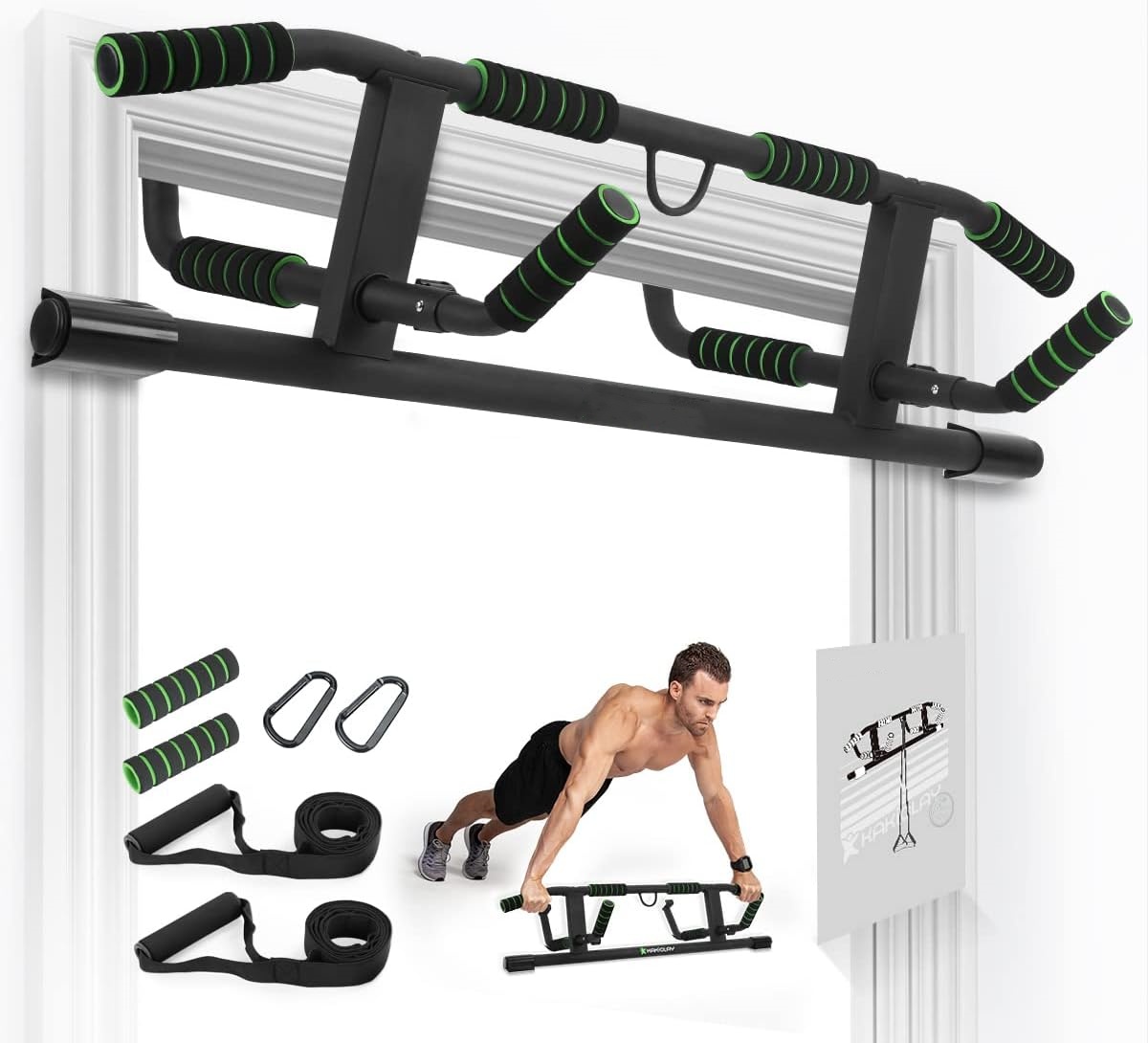 ドア枠用プルアップバー、チンニングバー、ディップバー（ネジ不 - Door Pull Up Bar No Screw のレビューと価格