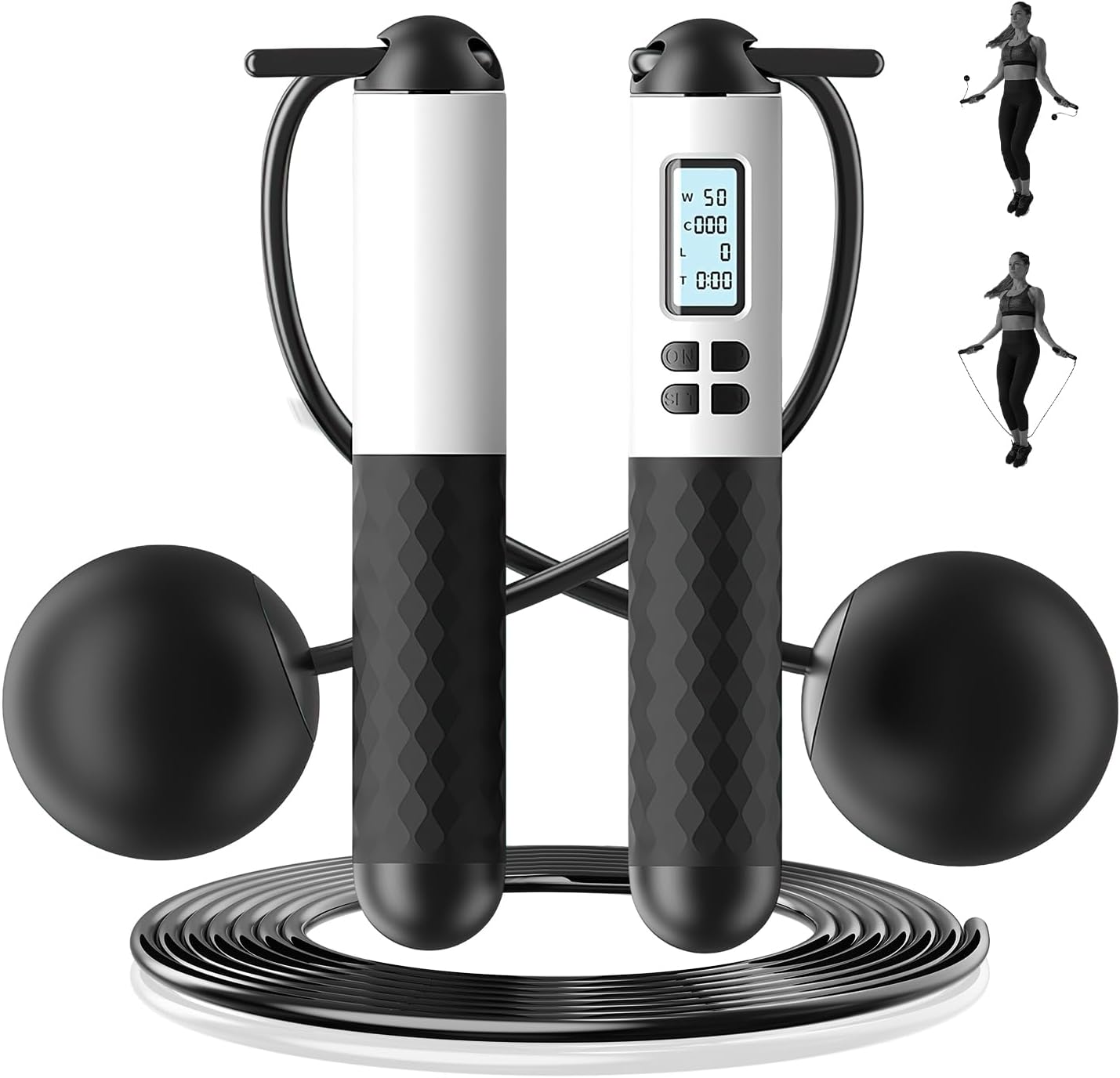 6cmコードレス縄跳び カウンター付き 2-in-1 ロープ - Smart Jump Rope Digital Counter のレビューと価格
