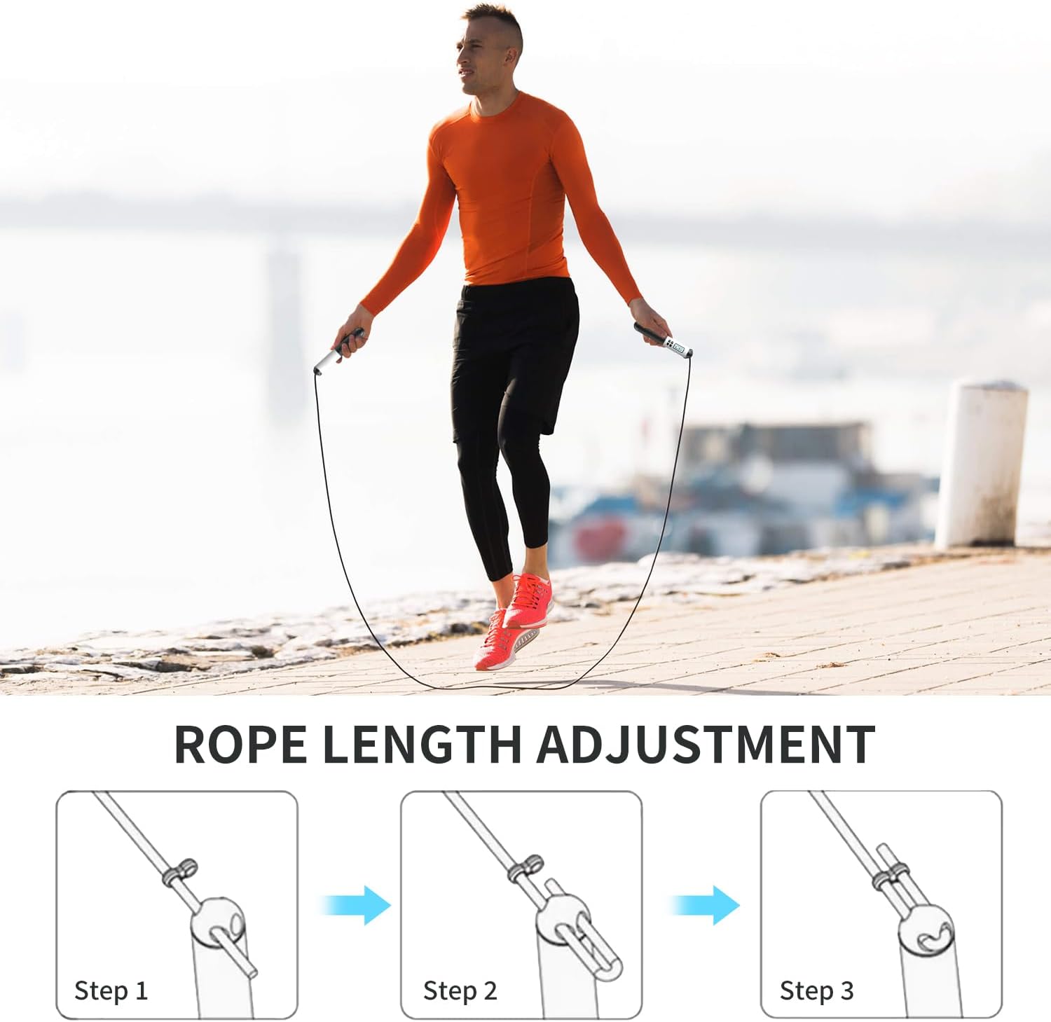 6cmコードレス縄跳び カウンター付き 2-in-1 ロープ - Smart Jump Rope Digital Counter のレビューと価格