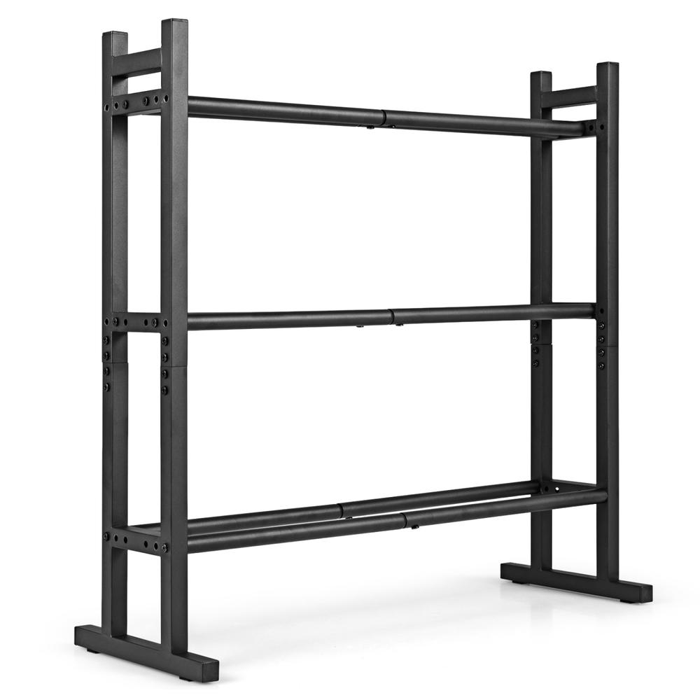 頑丈な3段ダンベルラック、粉体塗装スチール製ウェイト収納スタ - Fitness Equipment のレビューと価格