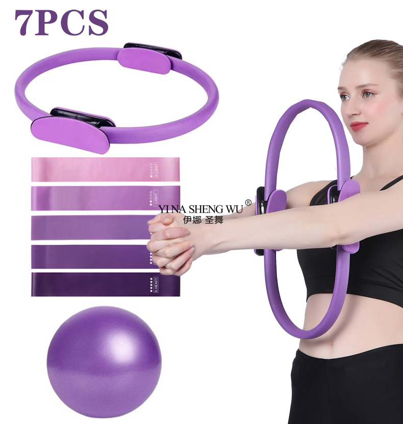 7 個のピラティス機器家庭用トレーニングピラティスリングとボ - Pilates Bar Kit With Resistance Bands のレビューと価格