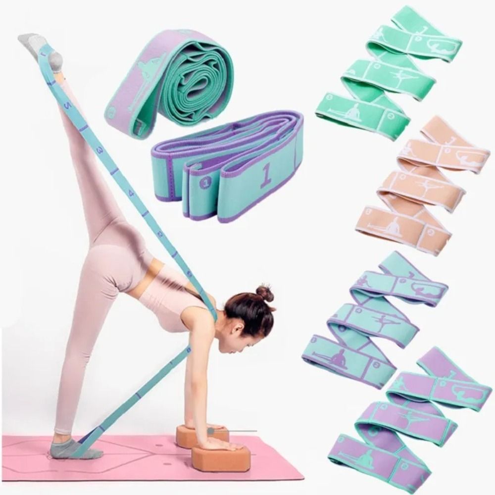 弾性ヨガ抵抗バンド ヨガストレッチベルト ダンスストレッチバ - Pilates Bar Kit With Resistance Bands のレビューと価格