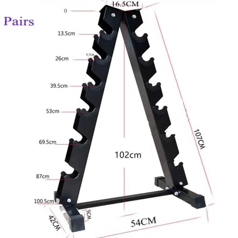 多機能10層スチール製三角ダンベルラック収納スタンドポータブ - Fitness Equipment のレビューと価格