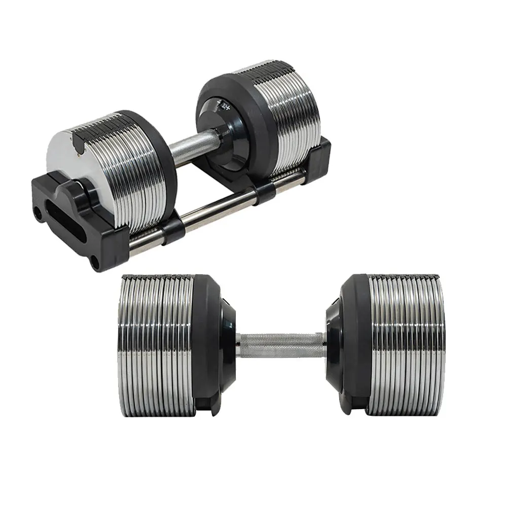 調整可能なステンレス製ダンベル ジム機器 ボディビルダー フ - Adjustable Dumbbell Pair 40Kg のレビューと価格