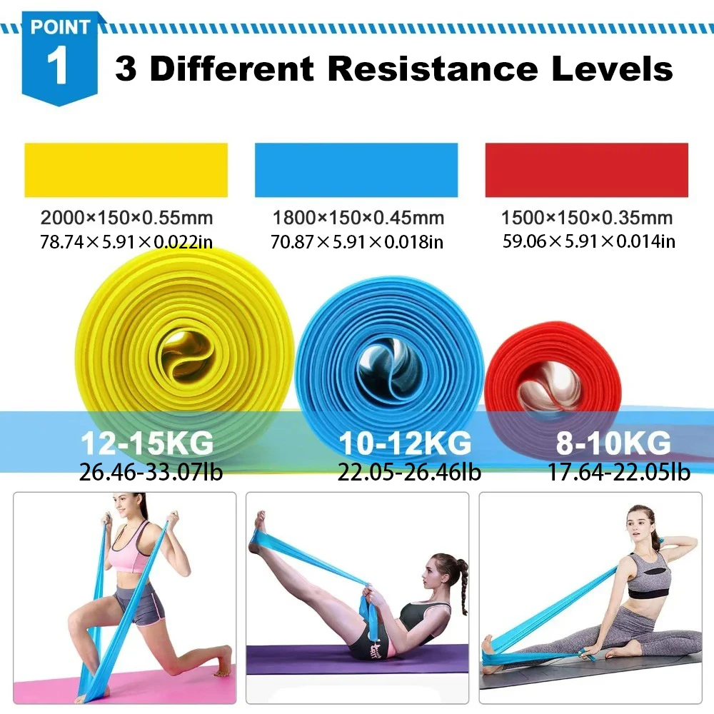 4 ピース/セット弾性フィットネスバンド抵抗バンドテープヨガ - Pilates Bar Kit With Resistance Bands のレビューと価格